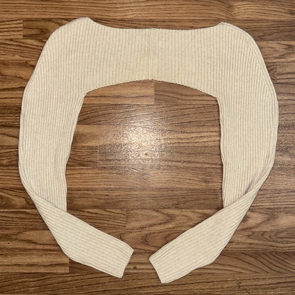 Danielle Guizio Cashmere Wool Blend Knit SHRUG ONLY Size Medium Oatmeal Colorway - Picture 2 of 9